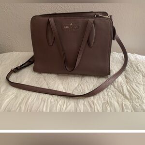 Kate Spade Chocolate Brown Crossbody Bag with double top handles